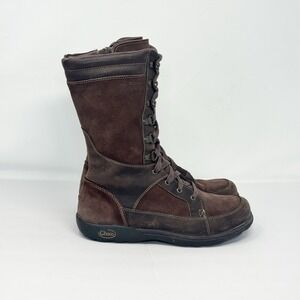 Chaco Women's Lodge Waterproof Mid Calf Boot Size 7 Suede Pinecone Brown *READ